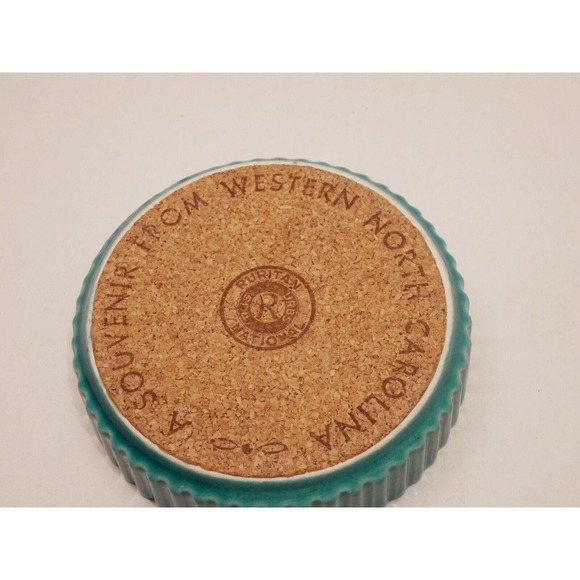 VTG MCM Hyalyn Pottery Ashtray Blue Porcelain Decor Western North Carolina 4" - Picture 6 of 10